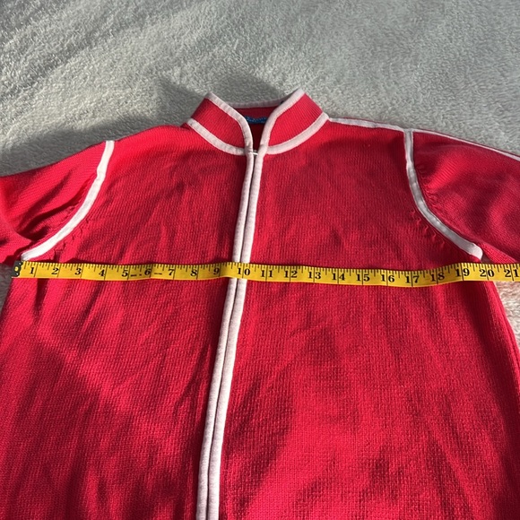 Lauren Scott Sport Zipper Sweater, Petite L, Pink/White, pre-owned - Picture 4 of 8